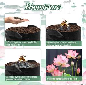 Sacs <span class=keywords><strong>de</strong></span> culture <span class=keywords><strong>de</strong></span> jardin intelligents biodégradables <span class=keywords><strong>de</strong></span> 1, 3, 5, 7, 10, 15, 20, 50, 100 gallons, résistants, épaissis, aération, non tissés - Product Image 4
