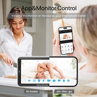 Moniteur bébé WiFi Tuya 5 pouces 1080P avec batterie 3000mAh, détection de température et d'humidité, alarme de pleurs et de mouvements, berceuses, caméra de sécurité pour bébé