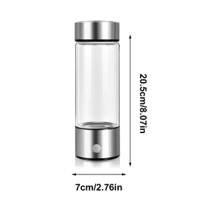 사용자 정의 로고 420ml 550ML 가정 사용 휴대용 충전식 유리 알칼리성 수소가 풍부한 수소 풍부한 물 발생기 컵 병