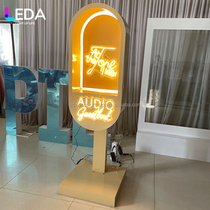 Soporte de Teléfono Metálico Personalizado con Luz Cálida para Mensajes, Teléfono de Escenario para Bodas, Fondo para Decoración de Eventos de Boda, Gran Venta - Product Image 4
