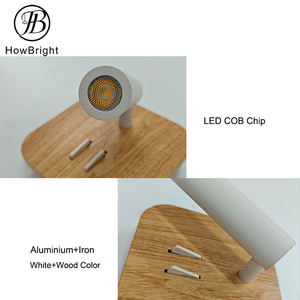 Lampe murale LED blanche carrée en bois pour décoration de maison moderne Lampe de chevet pour intérieur Lampe de nuit pour lecture - Product Image 3