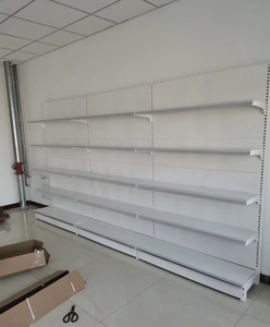 Étagères de supermarché à double face robustes, présentoirs métalliques perforés, installation rapide pour les magasins de détail - Product Image 3