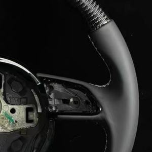 Volante de Fibra de Carbono Negra para Audi B9 A3 8V A4 B8 A5 <span class=keywords><strong>A6</strong></span> C7 A7 C7 Q5 Q7 R8 S6 RS6 RS7, Accesorios para Automóviles - Product Image 3