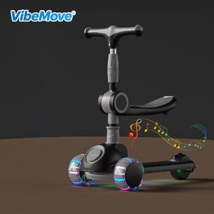 Trottinette pliable à trois roues en plastique de haute qualité, unisexe, avec siège réglable en hauteur et fonction anti-basculement pour enfants de 3 ans et plus - Product Image 6