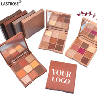 Palette de fards à paupières mats 9 couleurs, maquillage minéral waterproof, palette de maquillage nude, cosmétiques, palette carrée de fards à paupières