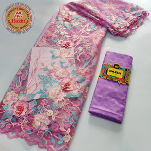 <span class=keywords><strong>Tissu</strong></span> en maille africaine bleu ciel avec Bazin Rich, matériau <span class=keywords><strong>jacquard</strong></span> original pour les femmes nigérianes, mariage, mariée, dentelle en tulle - Product Image 3