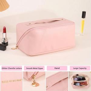 Borsa per il Trucco in Pelle PU all'Ingrosso, Logo Personalizzato, Impermeabile, da Viaggio, per Sposa, Quadrata, a Forma di Cuscino, Astuccio per Cosmetici - Product Image 4