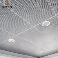 Plaques de plafond en métal décoratives de taille standard 24x48, panneaux de plafond en aluminium perforé à clipser