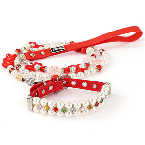 Pet Collars Luxury Square Color Zircon Collar Traction <strong>Belt</strong> Suit Beads String Hand Holding Small Dog <strong>Cat</strong> - Product Image 1