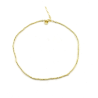 Collier élégant et simple en laiton plaqué or avec perles et chaîne à billes géométriques, unisexe, idéal pour mariage, fiançailles, fête ou comme cadeau