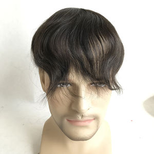 Peluca de peluquín de pelo de encaje francés de tamaño personalizado de cabello humano virgen <span class=keywords><strong>para</strong></span> <span class=keywords><strong>hombres</strong></span> densidad delgada de China - Product Image 1