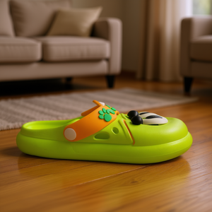 Ciabatte Verdi in Plastica con Fibbia a Impronta di Zampa 3D, Suola Antiscivolo in EVA, per Casa Estiva, Taglie 18-35 - Product Image 2