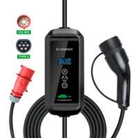 Pengisi Daya EV Portabel Baru 22KW 32A 3 Fasa IEC 62196 SAE J1772 Tipe 2 GBT CEE RED Plug