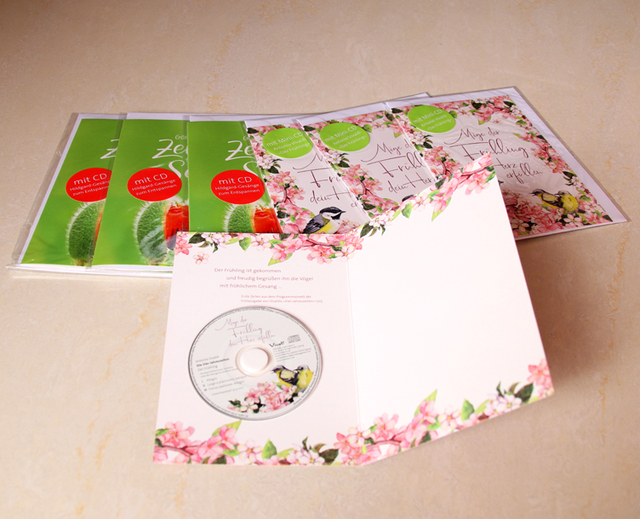 Germany 8cm Mini CD/DVD with Christmas Music in 350g Artpaper Packaging As a Greeting Post Card Gift