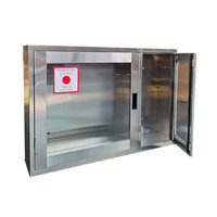 Armoire moderne à double porte en acier inoxydable pour extincteur d'incendie en métal et enrouleur de tuyau pour centre commercial, hôtel, salle de sport, appartement