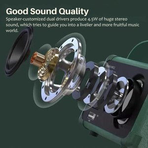<span class=keywords><strong>Mini</strong></span> Altavoz Inalámbrico BT 5.0, Diseño Retro Vintage, Reproductor AUX TF USB, Llamadas Manos Libres, Sonido HD, Fácil de Transportar - Product Image 5