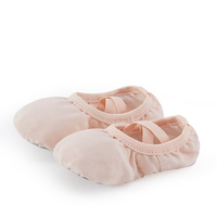 Chaussons de ballet en toile rose clair BW50 pour filles, semelle souple fendue, motif patte de chat, pour entraînement et examen, danse classique chinoise, vente en gros
