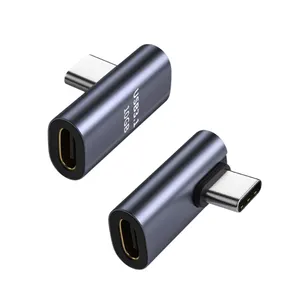 USB C מתאם 90 תואר זווית שמאל זווית USB 3.1 סוג C זכר לנקבה USB-C ממיר מתאם עבור חכם טלפון