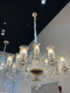 푸푸 로코코 럭셔리 골드 앤티크 브래스 크리스탈 LED 샹들리에 유럽 스타일 대형 호텔용 스위치 컨트롤 - Product Image 5