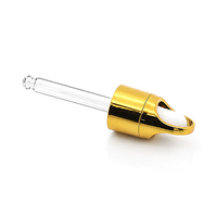 Capuchon compte-gouttes électroplaqué finition or et argent, revêtement UV, bulbe en silicone blanc, pipette en verre pour flacon de sérum ou d'huile essentielle