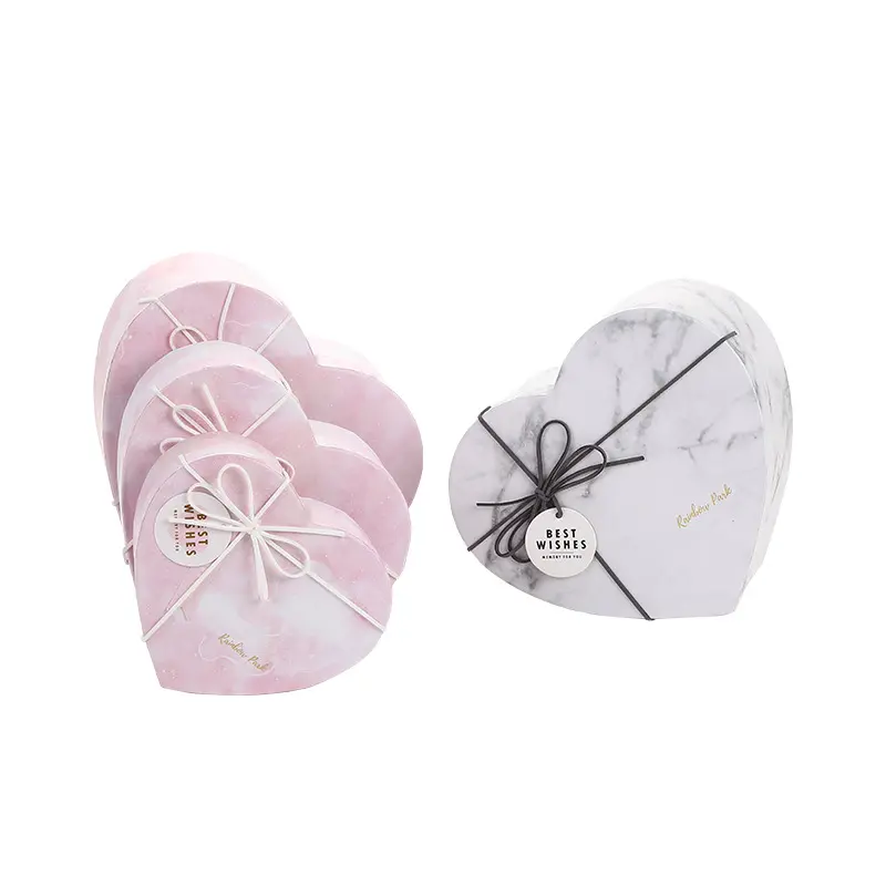 Heart-Shaped Marble Pattern Gift Box Ins Style Flower Gift With Souvenir Cosmetic Jewelry Packaging Box