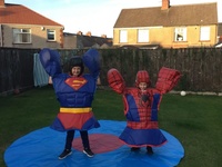 Jeux de sport interactifs Costumes de lutte sumo gonflables Costume de sumo superman pour enfants et adultes à vendre