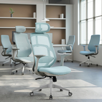 Chaise de bureau pivotante ergonomique en maille de haute qualité, moderne, luxueuse, à dossier haut, réglable, avec soutien lombaire réglable