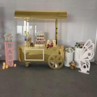 Chariot à bonbons élégant et moderne en acrylique et PVC pour les mariages, les anniversaires, les fêtes, fournitures décoratives en métal, logo personnalisé, emballage professionnel