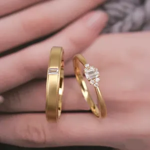 2024 nuova fede nuziale in oro 10k 14K 18K anello d'oro diamante moissanite anello di nozze per uomo e donna gioielli di personalizzazione