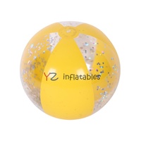 Ballon de plage gonflable en PVC transparent avec paillettes et brillants, jouet aquatique transparent pour enfants et adultes, décoration de fête