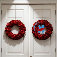 Zonghong 2026 grensoverschrijdende nieuwe Valentijnsdag decoratieve krans kleine maat feestelijke sfeer Noord-Amerikaanse stijl deurhanger