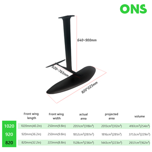 ปีกคาร์บอนไฮโดรฟอยล์ Axis Foil รุ่น 820/920/1020 สำหรับ Downwind/Pump/Wake/Kitefoil โรงงาน OEM/ODM JFS ONS 820/920/1020 ขนาดกลาง - Product Image 5
