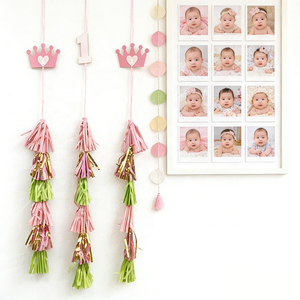 Décorations suspendues EASTTERN avec pompons pour fête du 1er <span class=keywords><strong>anniversaire</strong></span> d'une petite fille - Product Image 4