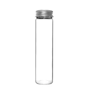 D30mm玻璃小瓶硼硅酸盐玻璃管容器，用于锥体，带非儿童防标准金属铝盖