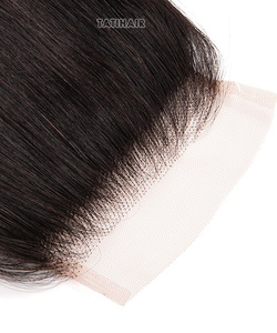 Venta al por mayor de extensiones de cabello humano de visón brasileño 4x4 de tejido recto Remy máquina de pelo de doble trama parte libre de pelo crudo de la cutícula - Product Image 6