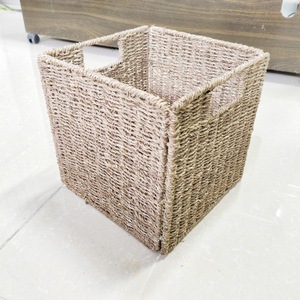 Panier à linge pliable tressé de style nordique, rectangulaire, fait main, organisateur de rangement pour vêtements, livres et articles divers, type sur pied - Product Image 4
