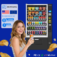Máquina Expendedora de Bebidas y Alimentos RUNYANG, Personalizable, Inteligente, Combinada, para Exteriores, con Refrigerador y Sistema de Autoservicio con Monedas