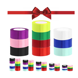 Rollos de Cinta de Satén de 4 cm x 100 Yardas, Cinta de Satén de Doble Cara de Color Sólido de 4 cm para Envolver Regalos - Product Image 5