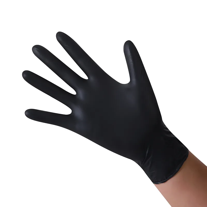 China wholesale 100pcs box hand glove black nitrile gloves manufacturers