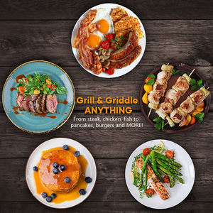 Presse Bbq plate à 4 tranches et couvercle à ouverture facile avec stockage de poussière/vidange d'huile Gril à faible teneur en matières grasses Grill Panini de contact portable - Product Image 6