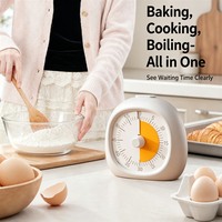 Minuteur de cuisine numérique magnétique rotatif en plastique pour cuisson et douche, chronomètre mécanique