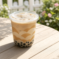 Gobelets en PET transparents personnalisés imprimés en gros, jetables, de 9oz, 12oz, 16oz, 20oz, 24oz, avec couvercles et pailles pour café, thé, lait au thé