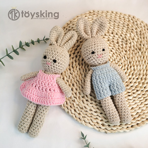 Lapin en <span class=keywords><strong>crochet</strong></span> fait main pour bébé - Jouet apaisant pour la dentition et le sommeil, peluche douce pour nouveau-né de 0 à 6 mois - Product Image 6