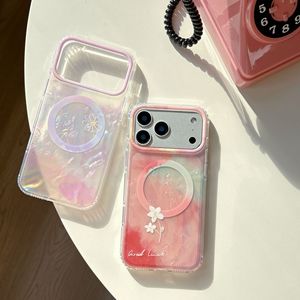 Gradient Seashell Flower <b>Magnetic</b> Phone case for iPhone 17 16 15 Pro Max iridescent shell texture Rainbow Ombre back Cover girls - Product Image 2