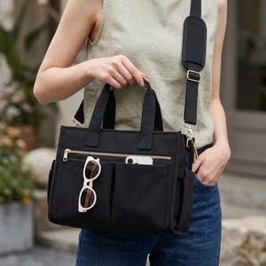 Women's <b>Canvas</b> Tote <b>Bag</b> <b>Large</b> Crossbody <b>Bag</b> with Inner Cup Holder & Padded Compartment for Work College Travel - Product Image 4