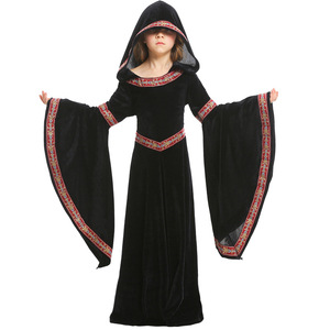 Disfraz <span class=keywords><strong>de</strong></span> Princesa Medieval <span class=keywords><strong>de</strong></span> Palacio con Capa <span class=keywords><strong>de</strong></span> Vampiro o Mago <span class=keywords><strong>de</strong></span> Terciopelo para Niñas, Halloween, RKHC-001 - Product Image 4