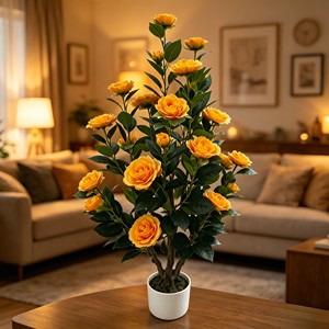 <b>Artificial</b> Camellia <b>Tree</b> Faux Camellia <b>Tree</b> Camellia <b>Tree</b> Potted - Product Image 4
