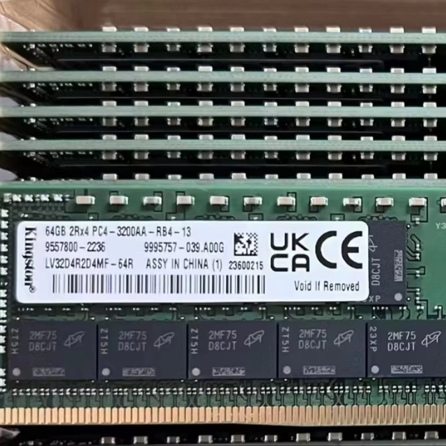 Hotsale Used 2JG340 64GB 3200 2RX4 DDR4 Ram PC4-3200AA RDIMM Server Memory 4ZC7A15124 02JK971 02JG184