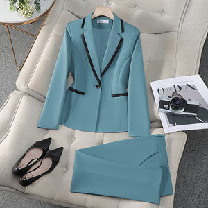 Blazer <span class=keywords><strong>Formal</strong></span> elegante <span class=keywords><strong>para</strong></span> <span class=keywords><strong>mujer</strong></span>, pantalones, <span class=keywords><strong>traje</strong></span> de trabajo de oficina profesional, conjunto de <span class=keywords><strong>traje</strong></span> de <span class=keywords><strong>entrevista</strong></span> de dos piezas - Product Image 1