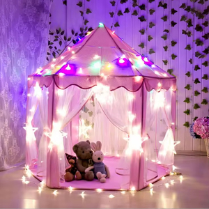 Tente de jeu hexagonale Kangna New Baby Princess Castle Pop-up avec lumière, en polyester, pour enfants, utilisation intérieure - Product Image 5